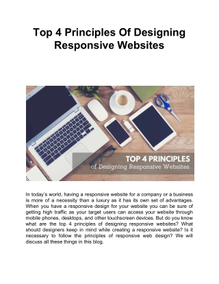 Top 4 Principles Of Designing Responsive Websites