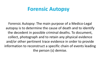 Forensic Autopsy