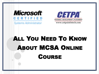 All You Need To Know About MCSA Online Course