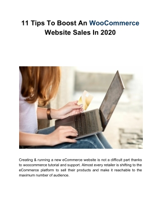 11 Tips To Boost An WooCommerce Website Sales In 2020
