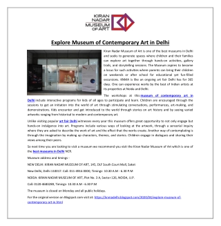 Explore Museum of Contemporary Art in Delhi