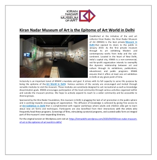 Kiran Nadar Museum of Art is the Epitome of Art World in Delhi