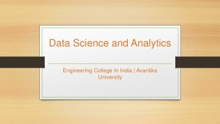 Data Science and Analytics - Avantika University