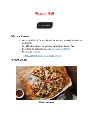 15% Off - Pizza On Bell Menu - Pizza delivery Coburg, Vic