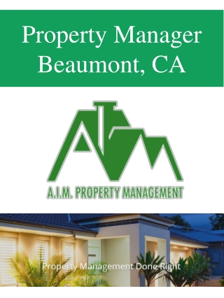 Property Manager Beaumont, CA