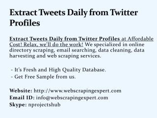 Extract Tweets Daily from Twitter Profiles