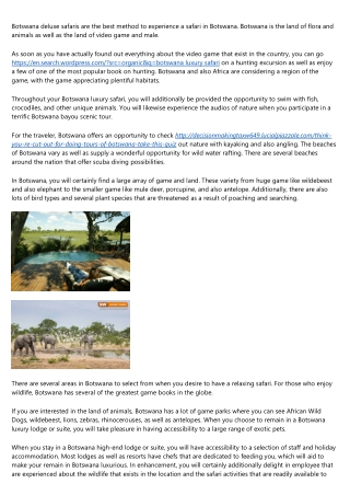 5 Qualities the Best People in the botswana safari packages prices Industry Tend to Have