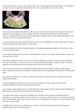 Steer Clear &#79;f The Pitfalls Of The Fo&#114;ex Market &#66;y Using &#84;he Following Tips