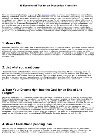 15 Budget friendly Tips for an Economical Cremation