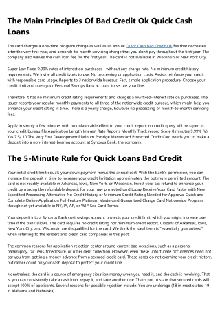 7 Simple Techniques For Bad Credit Loans