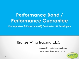 Apply Performance Bond – Performance Bond Process