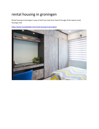 rental housing in groningen