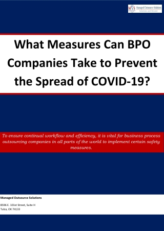 What Measures Can BPO Companies Take to Prevent the Spread of COVID-19?