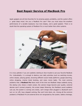 Best Repair Service of MacBook Pro