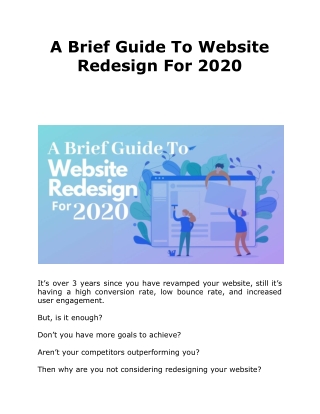 A Brief Guide To Website Redesign For 2020