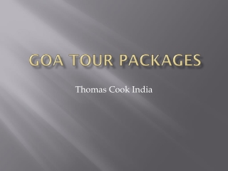 Goa Tour Pakages - Thomas Cook India