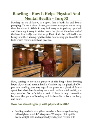 Bowling – How It Helps Physical And Mental Health - TORQ03