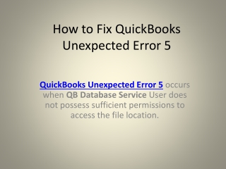 QuickBooks Got Unexpected Error 5