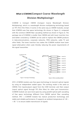 What is CCWDM(Compact Coarse Wavelength Division Multiplexing)?