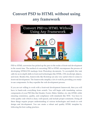 Convert PSD to HTML without using any framework