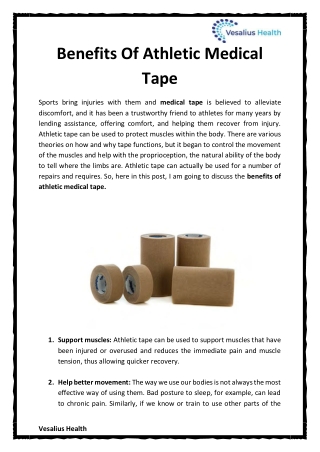 Benefits Of Athletic Medical Tape