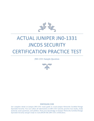 Latest Juniper JN0-1331 JNCDS Security Certification Practice Test