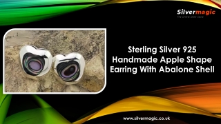 Sterling Silver 925 Handmade Apple Shape Earring With Abalone Shell