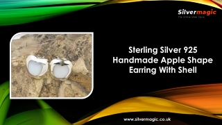 Sterling Silver 925 Handmade Apple Shape Earring With Shell