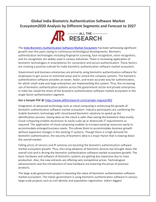 India Biometric Authentication Software Ecosystem By Offerings,