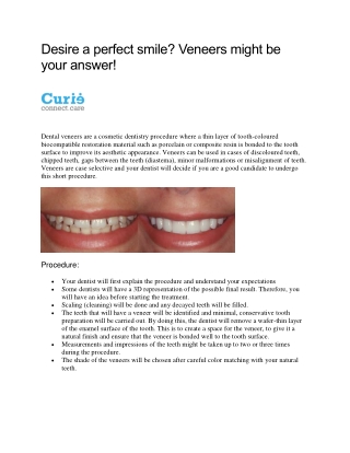 Desire a perfect smile? Veneers might be your answer!