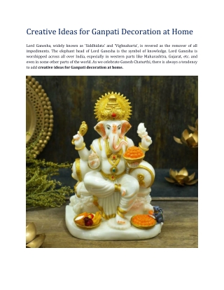 Ganpati Decoration Ideas at Home