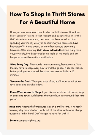 How To Shop In Thrift Stores For A Beautiful Home