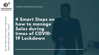 4 Smart Steps on how to manage Sales during times of COVID-19 Lockdown