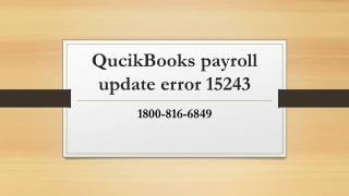 QucikBooks payroll update error 15243