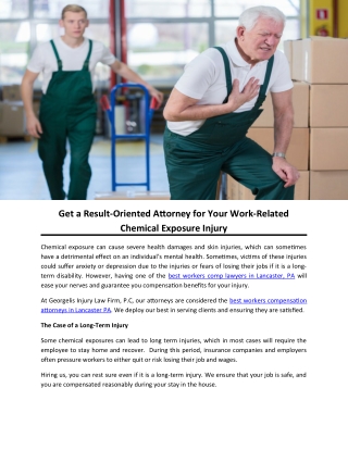 Get a Result-Oriented Attorney for Your Work-Related Chemical Exposure Injury