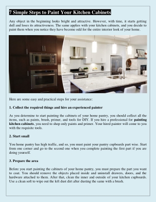 7 Simple Steps to Paint Your Kitchen Cabinets