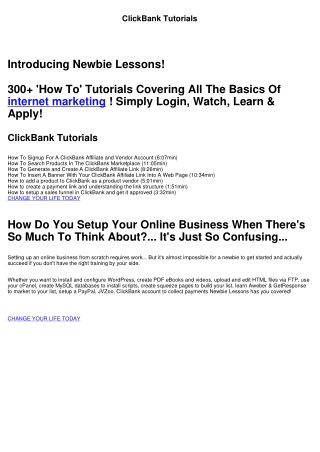 ClickBank Tutorials