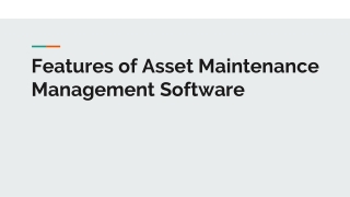 Features of Asset Maintenance Management Software | Innomaint CMMS