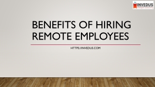 Benefits of hiring remote employees