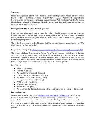 Biodegradable Mulch Films Market Size