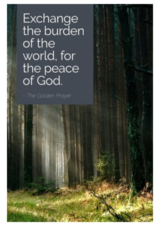 Exchange The Burden Of The World For The Peace Of God