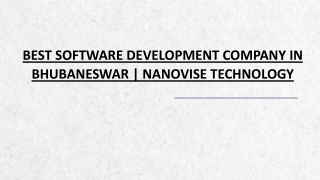 Best Software Development Company In Bhubaneswar | Nanovise Technology