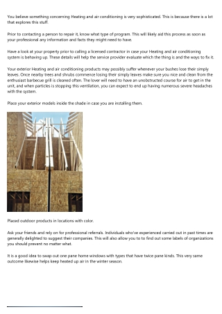 Attain Greater Heating and air conditioning Good results As A Result Of This Article