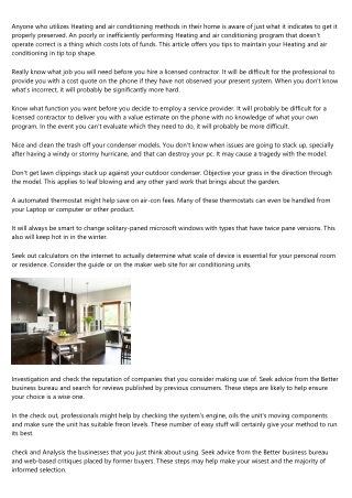 Ideas In The Professionals For Your HVAC Needs Both At Home And Work