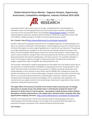 Global Industrial Gases Market - Segment Analysis & Opportunity Assessment