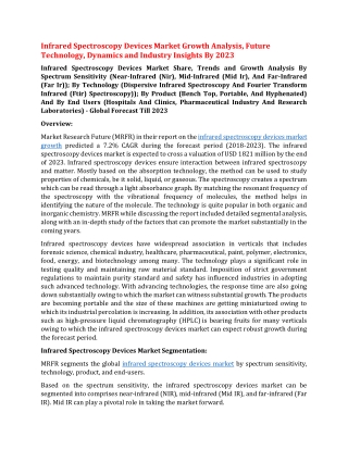 Infrared Spectroscopy Devices Market Growth Analysis, Future Technology, Dynamics and Industry Insights By 2023