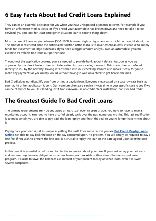 Excitement About No Credit Check Bad Credit Loans