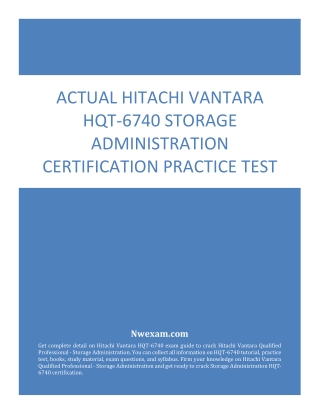 Best Hitachi Vantara HQT 6740 Storage Administration Certification Practice Test