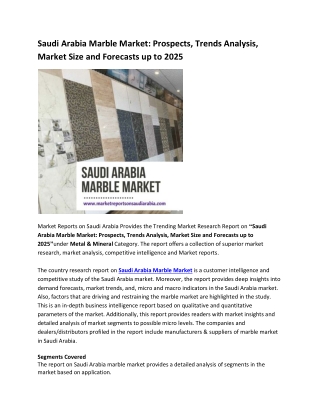 Saudi Arabia Marble Market Research Report 2025
