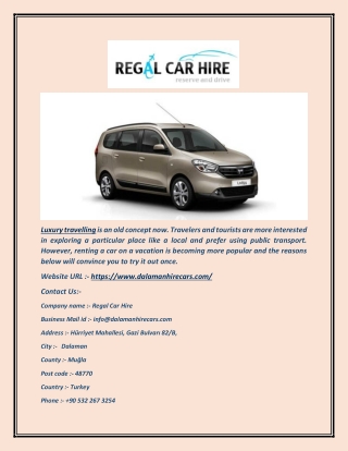 Car Rental Dalaman Airport(Regal Car Hire)